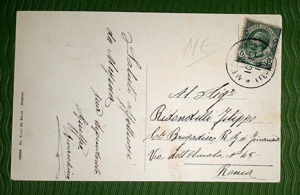 Cartolina - Messina - Grand Hotel Regina Elena - 1914