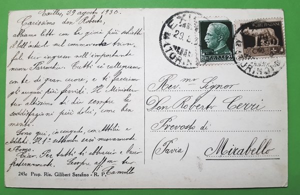 Cartolina - Exilles - Grange della Valle - 1930