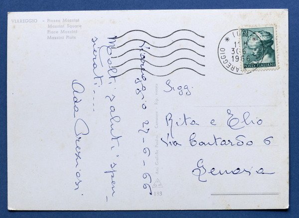 Cartolina Viareggio - Piazza Mazzini - 1966