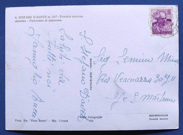 Cartolina Santo Stefano d'Aveto - Particolare di panorama - 1963 …