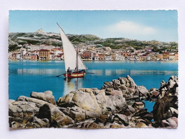 Cartolina La Maddalena - Panorama dal mare - 1960 ca.