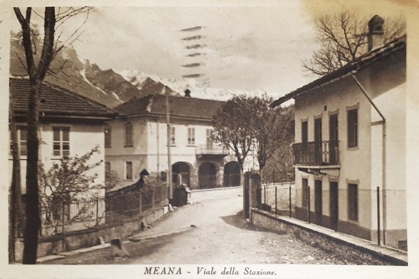 Cartolina - Meana - Viale della Stazione - 1933