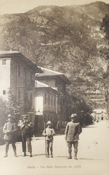 Cartolina - Oulx - Via della Stazione - 1900 ca.