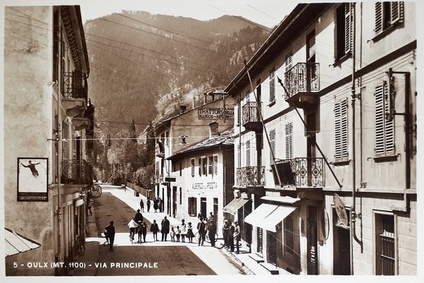 Cartolina - Oulx - Via Principale - 1940 ca.