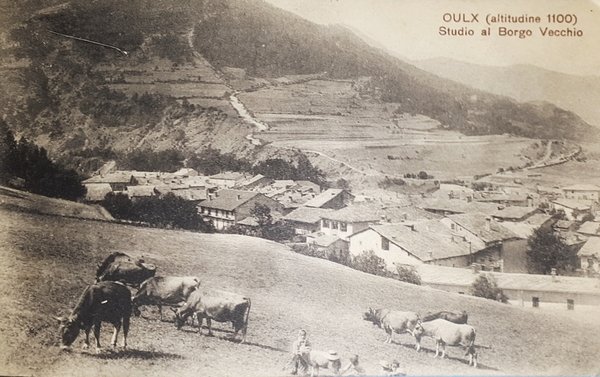 Cartolina - Oulx - Studio al Borgo Vecchio - 1918