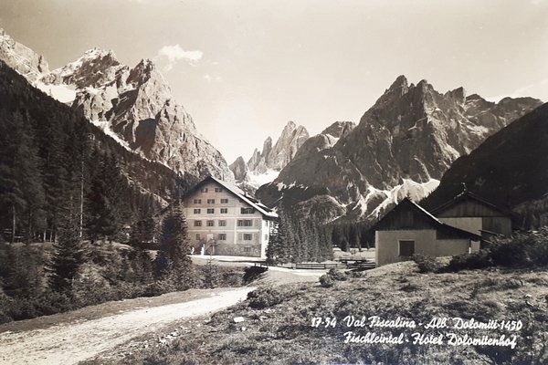 Cartolina - Val Fiscalina - Alb. Dolomiti - 1957