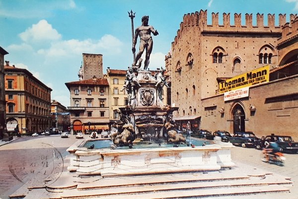 Cartolina - Bologna - Piazza Nettuno - 1965