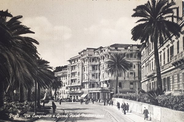 Cartolina - Pegli - Via Lungomare e Grand Hotel Mediterranee …