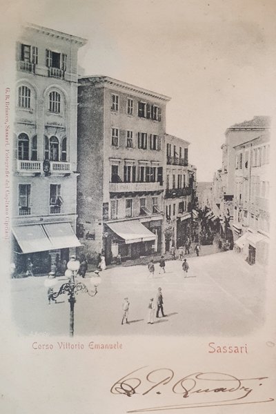 Cartolina - Corso Vittorio Emanuele - Sassari - 1900 ca.