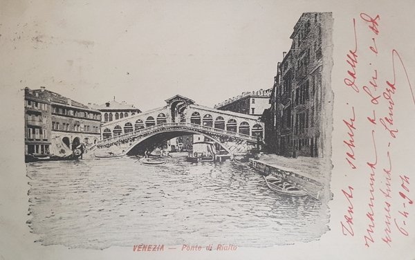 Cartolina - Venezia - Ponte di Rialto - 1904