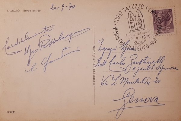 Cartolina - Saluzzo - Borgo antico - 1970