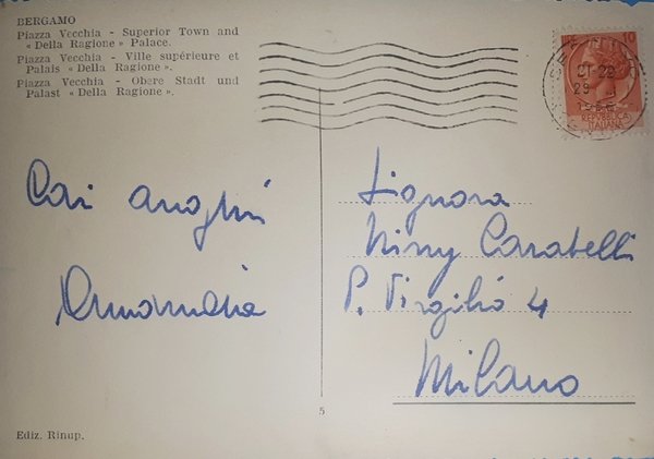 Cartolina - Bergamo - Piazza Vecchia - Palazzo della Ragione …