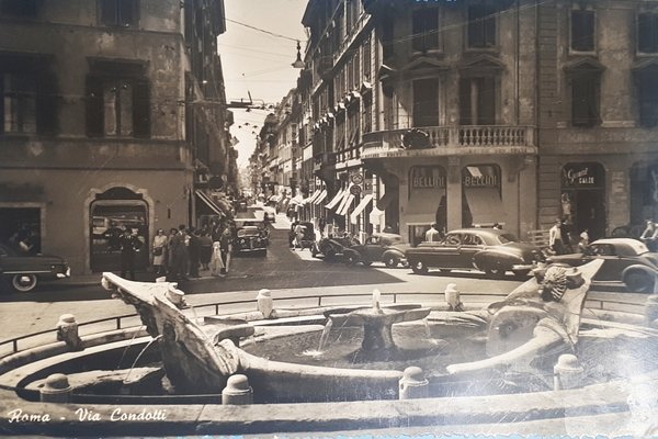 Cartolina - Roma - Via Condotti - 1955