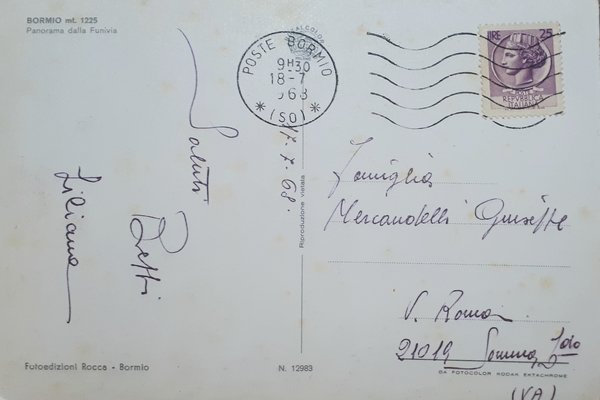 Cartolina - Bormio - Panorama dalla Funivia - 1968