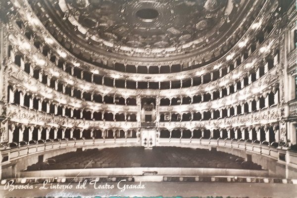 Cartolina - Brescia - L'interno del Teatro Grande - 1954
