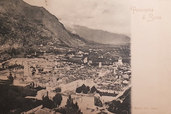 Cartolina - Panorama di Susa - 1900 ca.