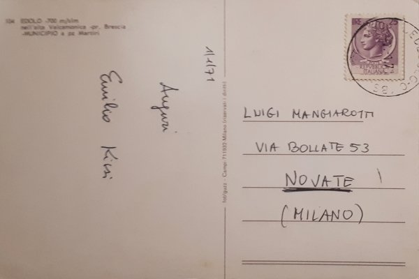 Cartolina - Edolo nell'alta Valcamonica - Municipio a piazza Martiri …