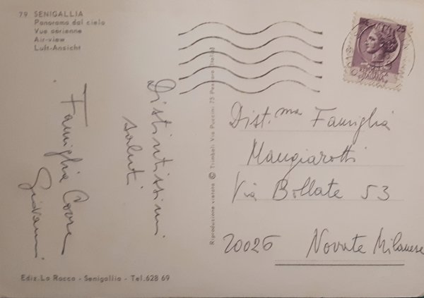 Cartolina - Senigallia - Panorama dal cielo - 1969