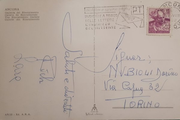 Cartolina - Ancona - Galleria del Risorgimento - 1962