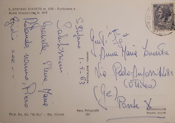 Cartolina - S. Stefano d'Aveto - Particolare e Monte Gropporosso … | Immagine Gallery 2