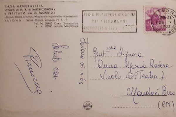 Cartolina - Casa Generalizia e Istituto M. G. Rossello - …
