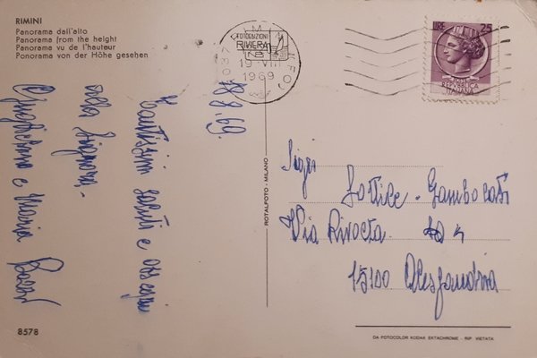 Cartolina - Rimini - Panorama dall'aereo - 1969