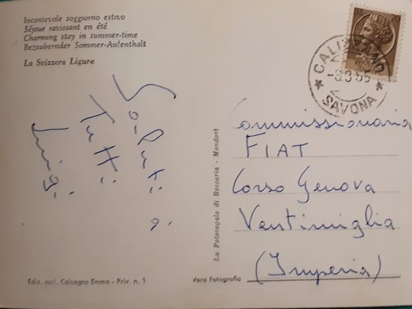 Cartolina - Calizzano - Panorama - 1955