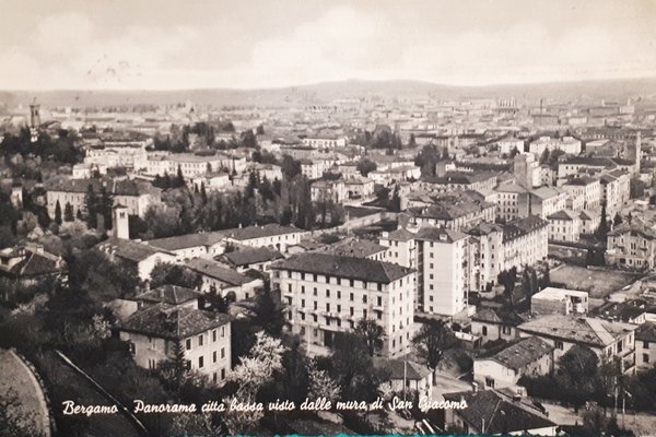 Cartolina - Bergamo - Panorama città bassa vista dalle mura …