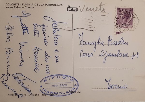 Cartolina - Dolomiti - Funivia della Marmolada - Verso Pelmo …