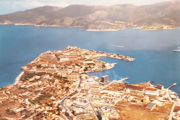 Cartolina - Isola d'Elba Portoferraio - Dall'aereo - 1968