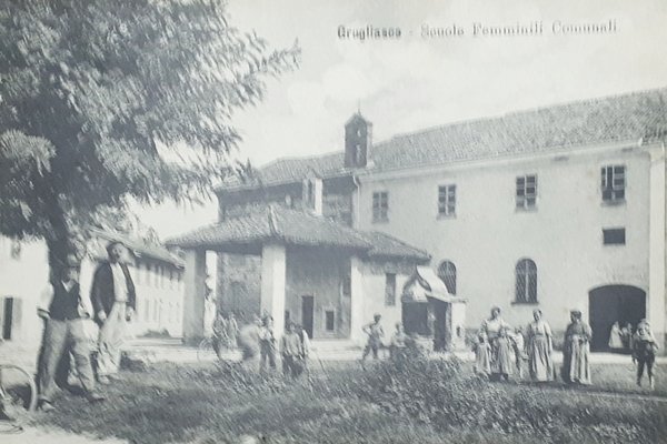 Cartolina - Grugliasco - Scuole Femminile Comunali - 1915