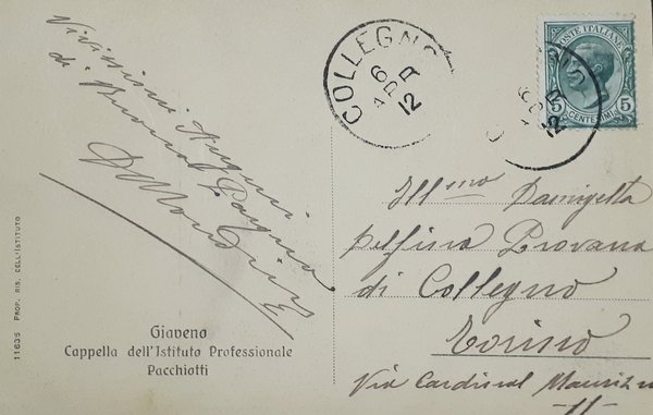 Cartolina - Giaveno - Cappelle dell'Istituto Professionale Pacchiotti - 1912