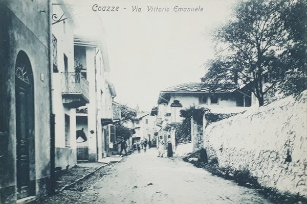 Cartolina - Coazze - Via Vittorio Emanuele - 1912