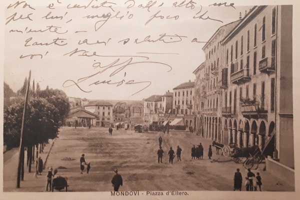 Cartolina - Mondovi - Piazza Ellero - 1933