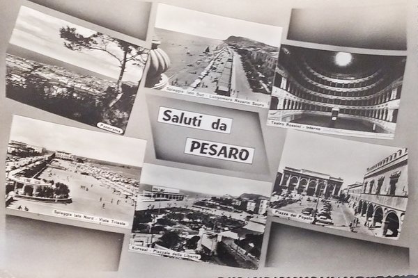 Cartolina - Saluti da Pesaro - 1950 ca. | Immagine principale