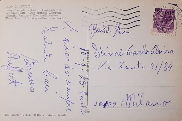 Cartolina - Lido di Jesolo - Largo Tempini - Centro … | Immagine Gallery 2