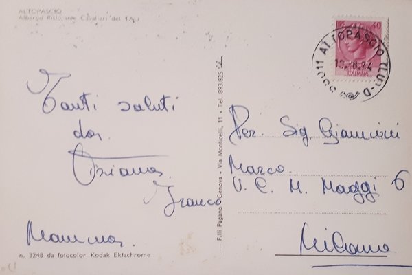 Cartolina - Altopascio - Albergo Ristorante Cavalieri del TAU - …