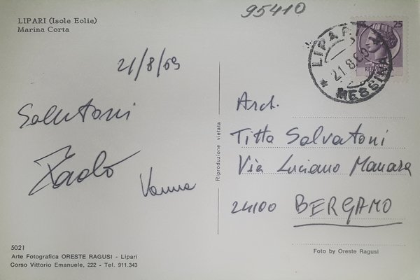 Cartolina - Lipari ( Isole Eolie ) - Marina Corta … | Immagine Gallery 2