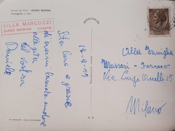 Cartolina - Riviera dei Fiori - Diano Marina - Passeggiata …