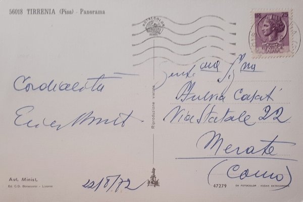 Cartolina - Tirrenia ( Pisa ) - Panorama - 1972
