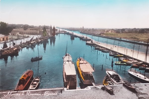 Cartolina - Marina di ravenna - Le bassin - 1957