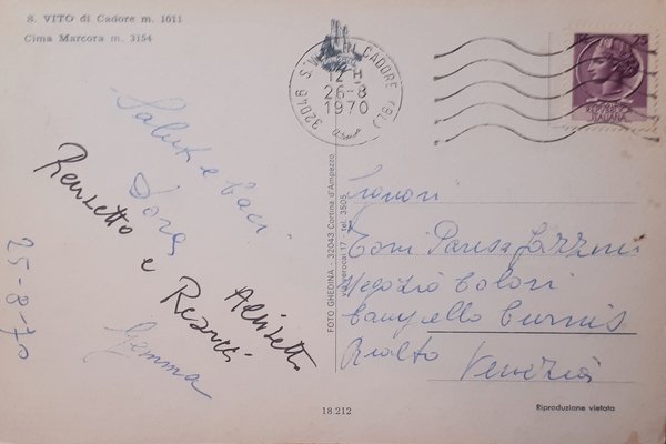 Cartolina - S. Vito di Cadore - Cima Marcora - …