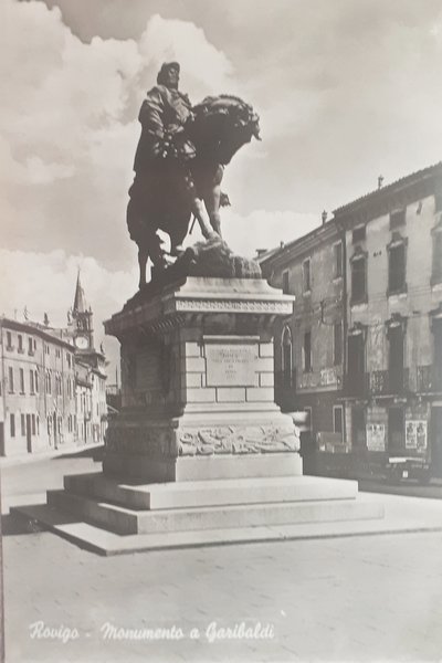 Cartolina - Rovigo - Monumento a Garibaldi - 1954