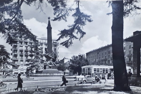 Cartolina - Milano - Piazza Cinque Giornate - 1953