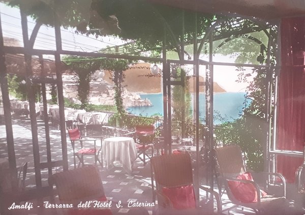 Cartolina - Amalfi - Terrazza dell'Hotel S. Caterina - 1952