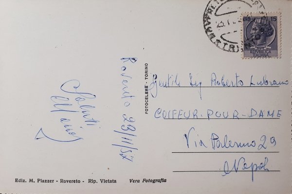 Cartolina - Rovereto - Panorama - 1957