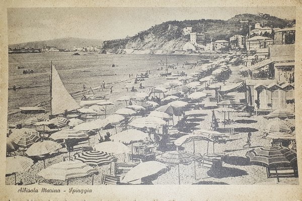 Cartolina - Albissola Marina - Spiaggia - 1939