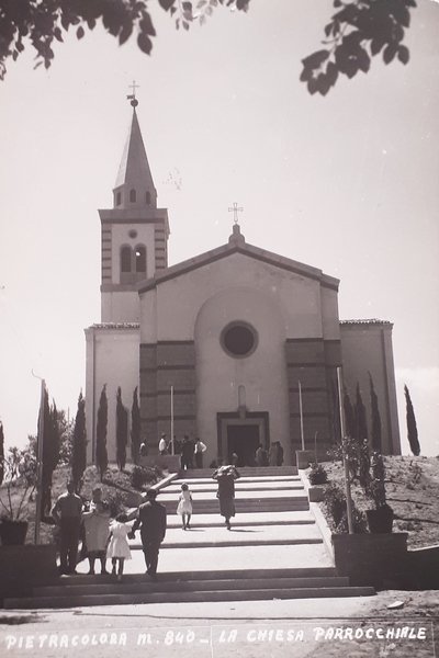 Cartolina - Pietracolora - La Chiesa Parrocchiale - 1955 | Immagine Gallery 1