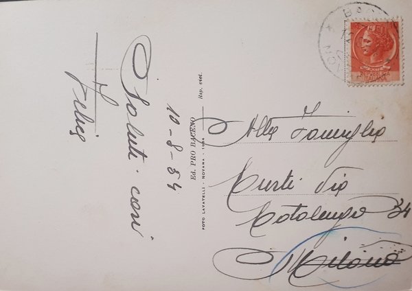 Cartolina - Valle Antigorio - Baceno - 1954