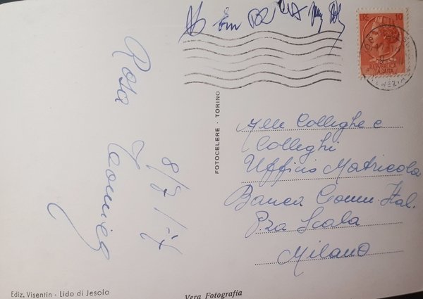 Cartolina - Saluti dal Lido Jesolo - 1957
